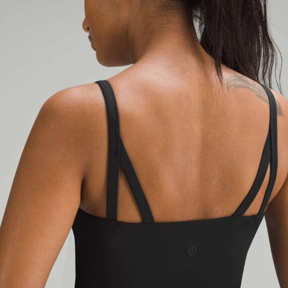 Lululemon Strappy Nulu Shelf Bra Sports Tank Top Black Size 6 - Picture 2 of 8